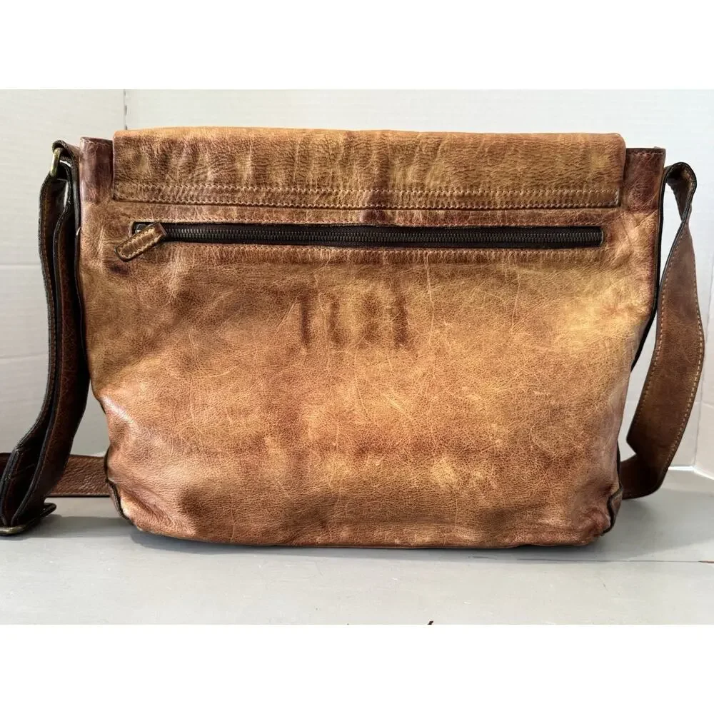Moore & Giles Reclaimed Messenger Bag In Heirloom Oak Computer Distressed